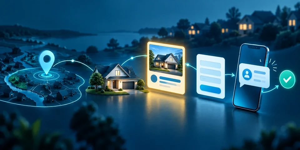 Illustration of a local homeowner campaign leading to an enquiry