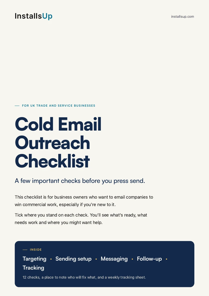 Cover of the Cold Email Outreach Checklist